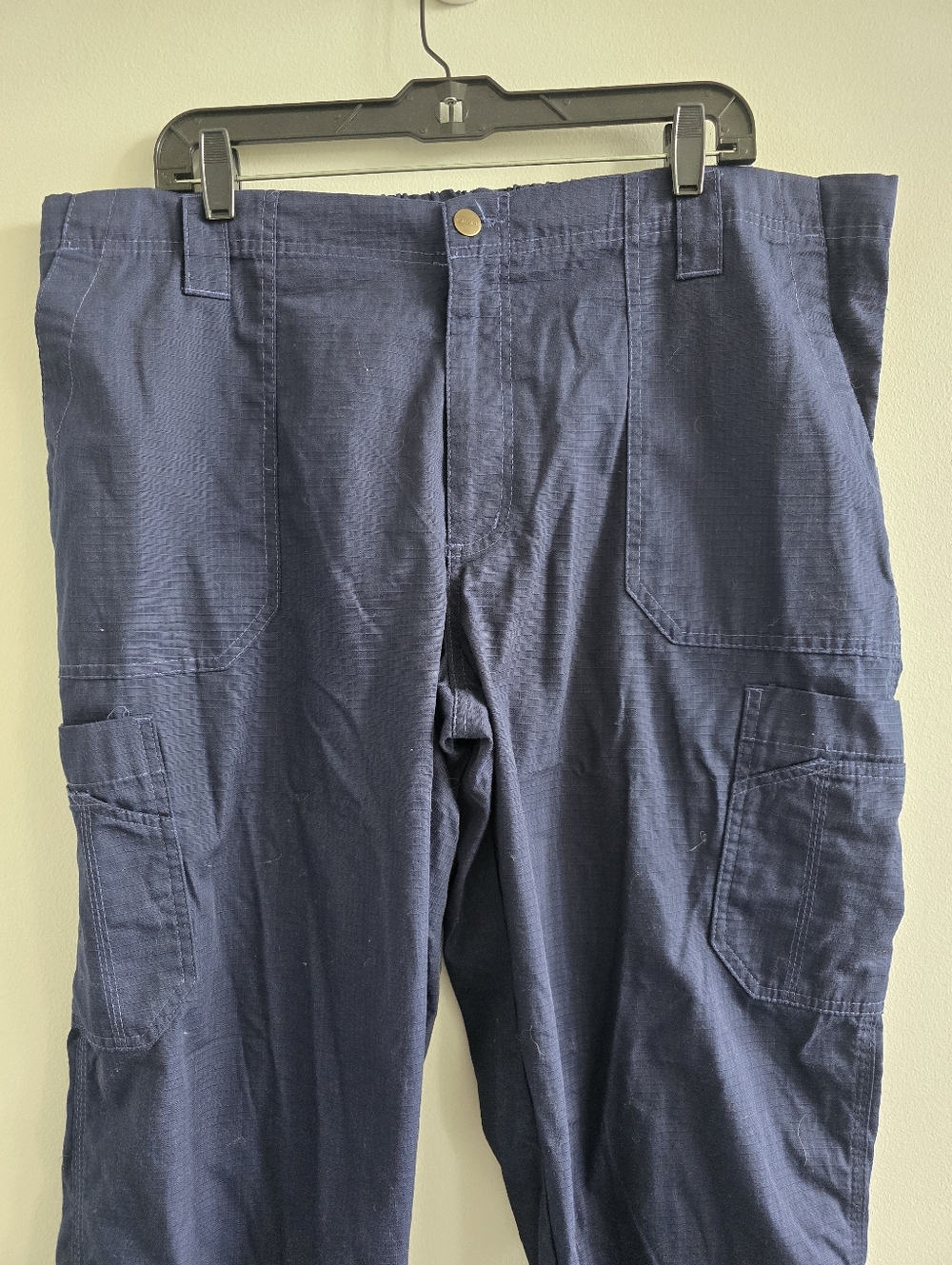 Carhartt Navy Ripstop Cargo Pants Elastic Waist Regular XL Mens Work Pants
